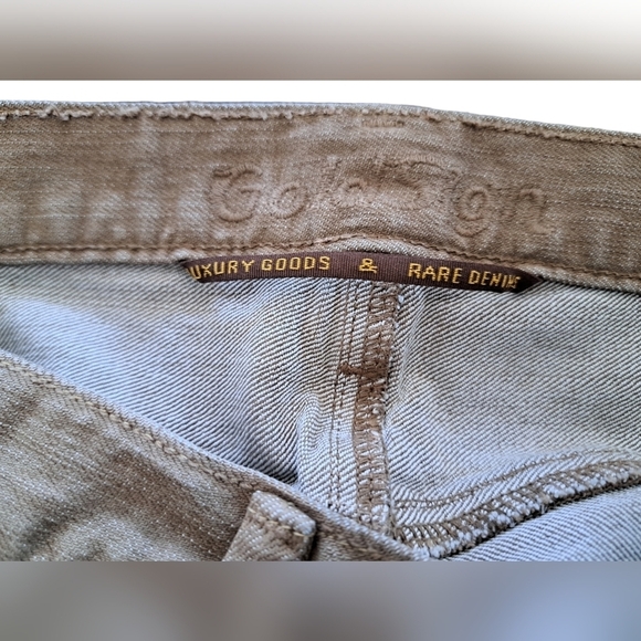 GOLDSIGN made USA tan denim jeans pants slim fit skinny rare denim mens 30/34 - Picture 9 of 9